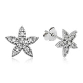 Boucles d'oreilles à tige en argent avec fleurs